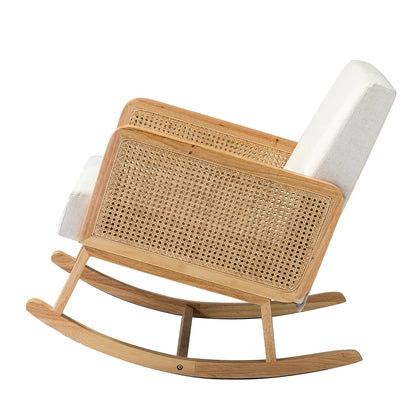 Serene Rhythm Rattan-Inlay Rocking Chair