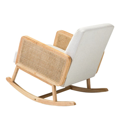 Serene Rhythm Rattan-Inlay Rocking Chair