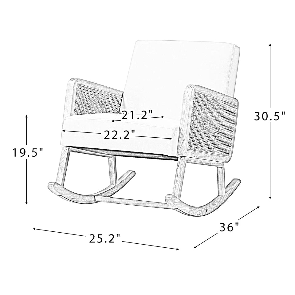 Serene Rhythm Rattan-Inlay Rocking Chair