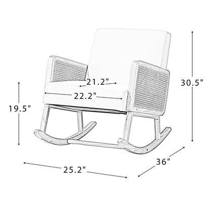 Serene Rhythm Rattan-Inlay Rocking Chair