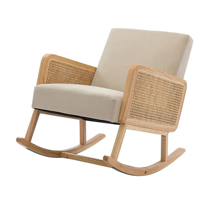 Serene Rhythm Rattan-Inlay Rocking Chair