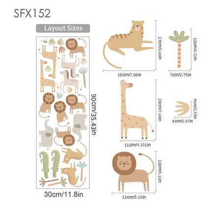 Safari Animals Wall Stickers