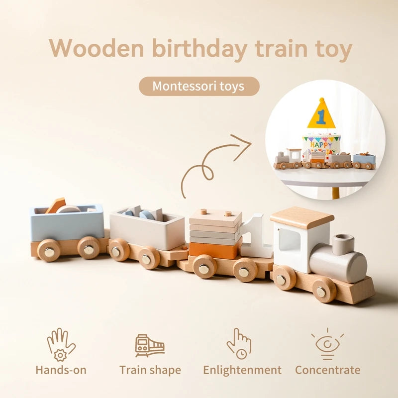 Birthday Edition Wooden Train Set